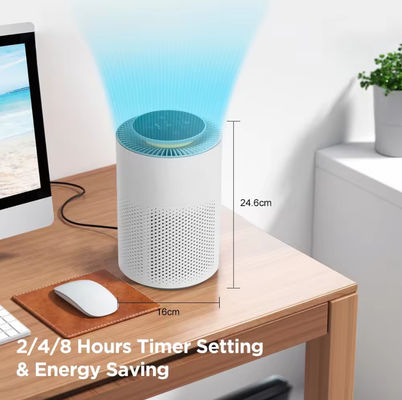 Compact 160*160*246 mm Tobacco Smoke Air Cleaner with Touch Control and Night Light for Household Use